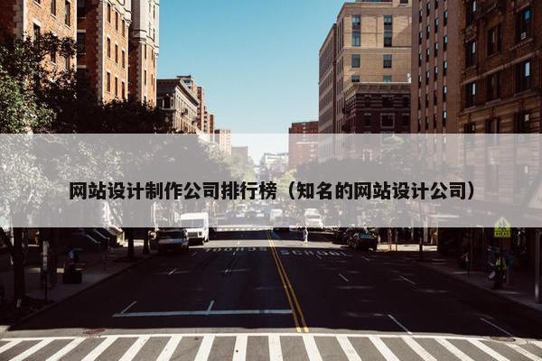 网站设计制作公司排行榜（知名的网站设计公司）-第1张图片-冷动云