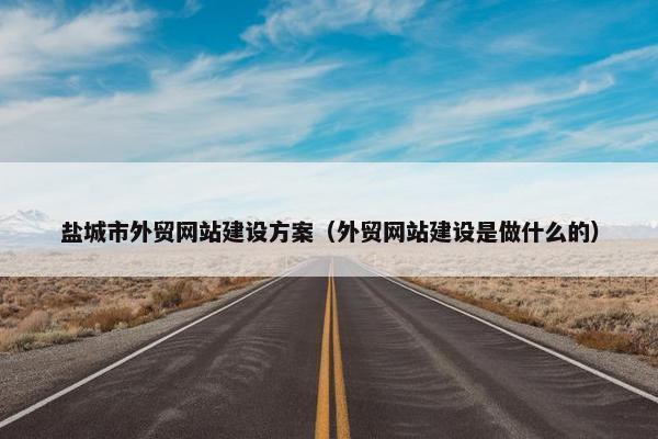 盐城市外贸网站建设方案（外贸网站建设是做什么的）-第1张图片-冷动云