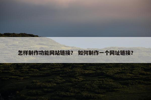 怎样制作功能网站链接？ 如何制作一个网址链接？-第1张图片-冷动云