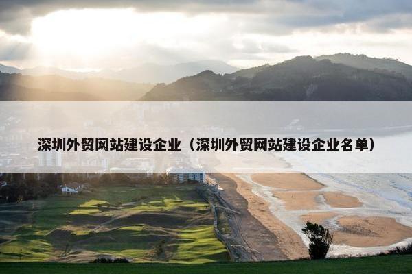 深圳外贸网站建设企业（深圳外贸网站建设企业名单）-第1张图片-冷动云