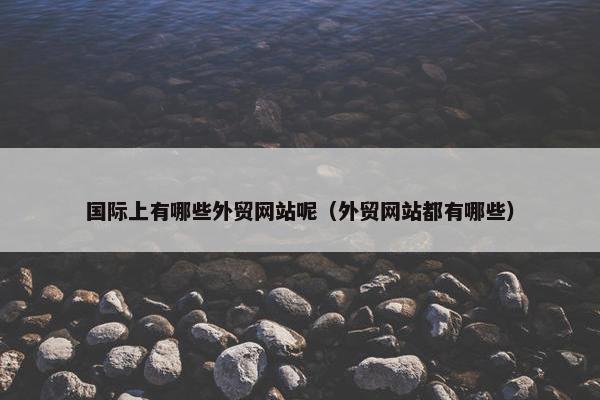 国际上有哪些外贸网站呢（外贸网站都有哪些）-第1张图片-冷动云
