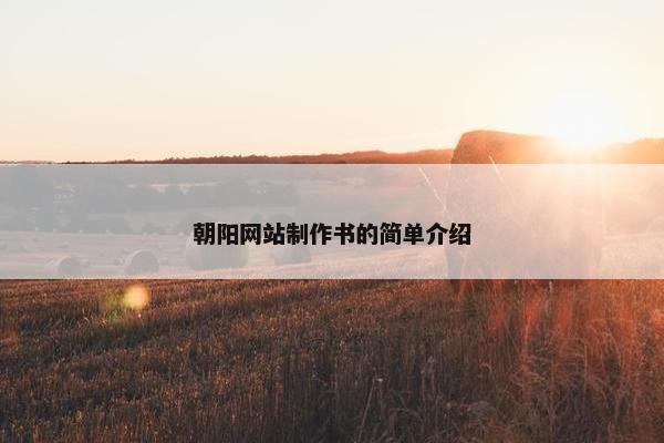 朝阳网站制作书的简单介绍-第1张图片-冷动云