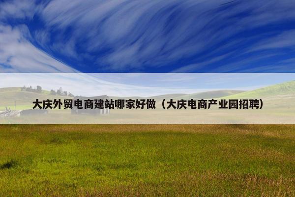 大庆外贸电商建站哪家好做（大庆电商产业园招聘）-第1张图片-冷动云