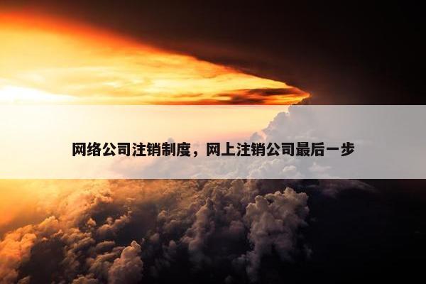 网络公司注销制度，网上注销公司最后一步-第1张图片-冷动云