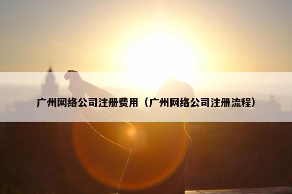 广州网络公司注册费用（广州网络公司注册流程）-第1张图片-冷动云