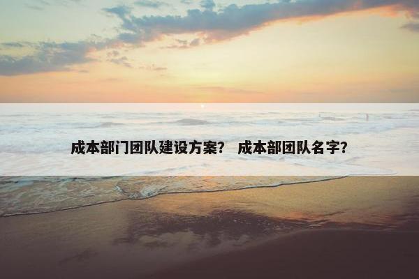 成本部门团队建设方案？ 成本部团队名字？-第1张图片-冷动云
