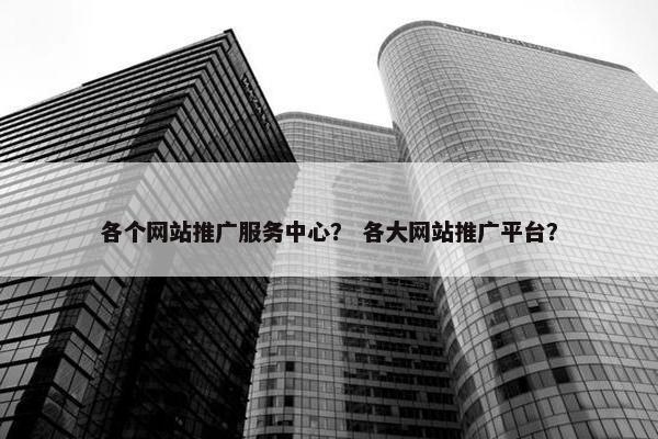 各个网站推广服务中心？ 各大网站推广平台？-第1张图片-冷动云