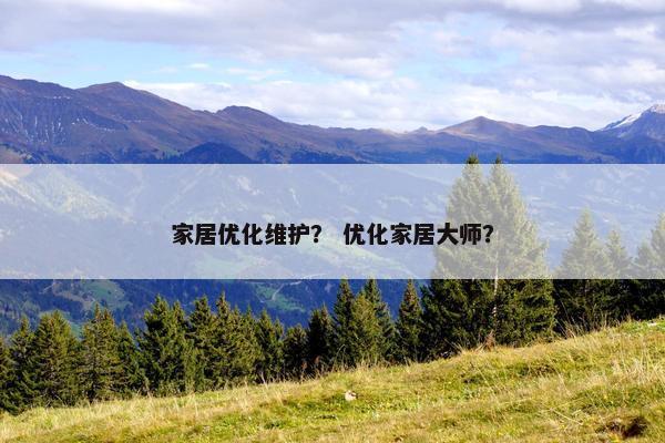 家居优化维护？ 优化家居大师？-第1张图片-冷动云