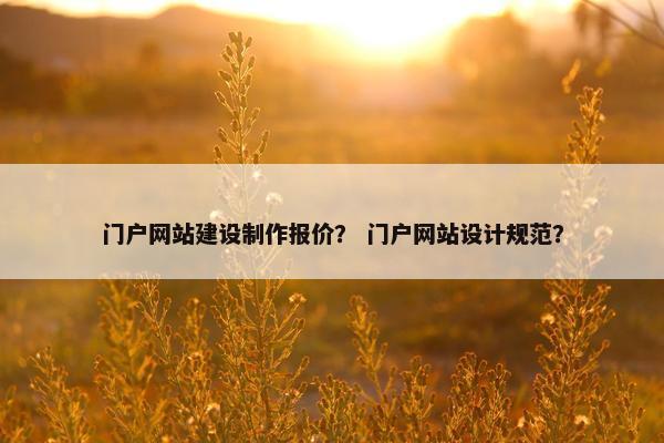 门户网站建设制作报价？ 门户网站设计规范？-第1张图片-冷动云