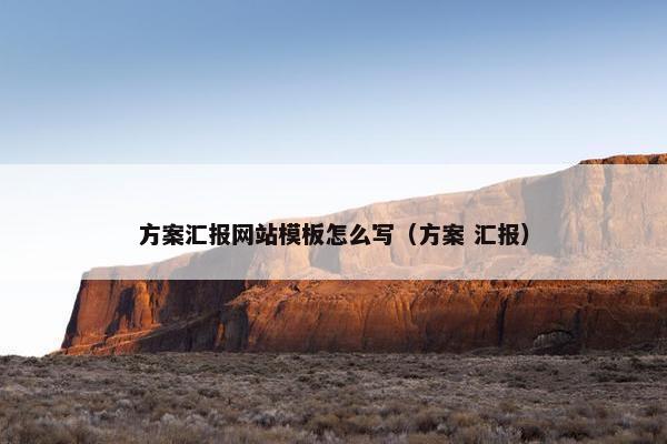 方案汇报网站模板怎么写（方案 汇报）-第1张图片-冷动云