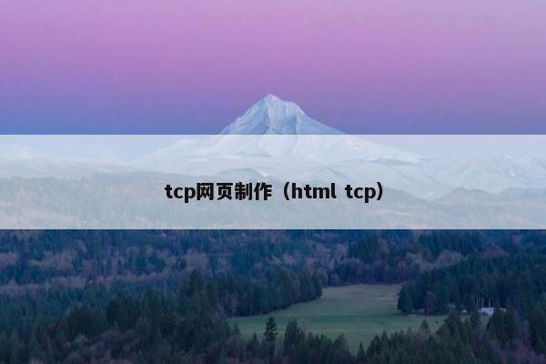 tcp网页制作（html tcp）-第1张图片-冷动云
