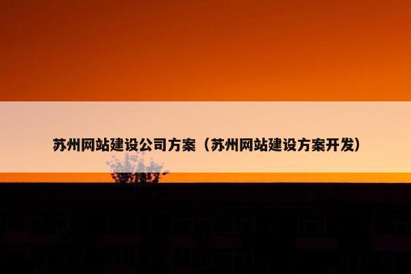 苏州网站建设公司方案（苏州网站建设方案开发）-第1张图片-冷动云