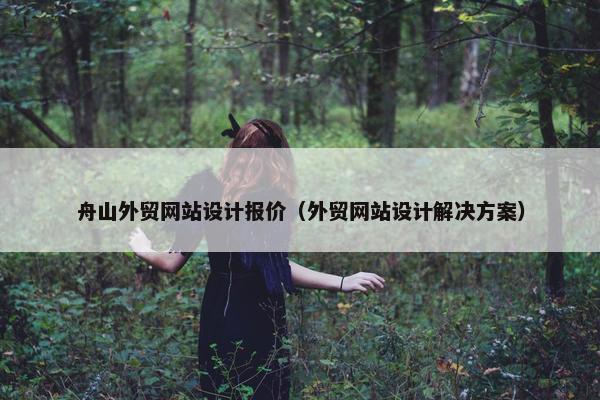 舟山外贸网站设计报价（外贸网站设计解决方案）-第1张图片-冷动云