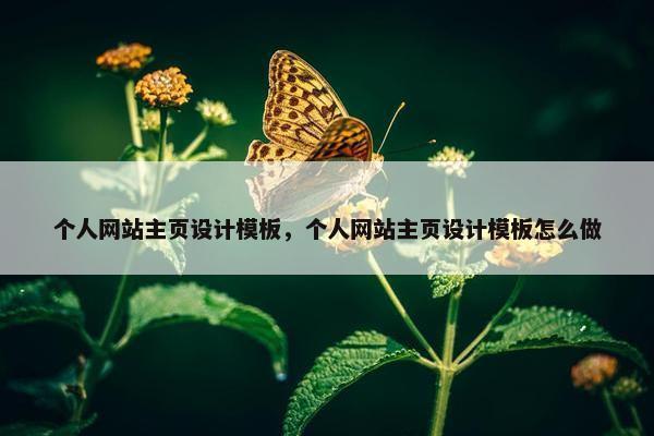 个人网站主页设计模板，个人网站主页设计模板怎么做-第1张图片-冷动云