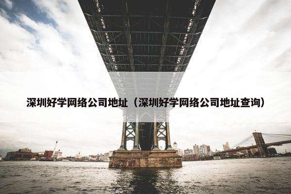 深圳好学网络公司地址（深圳好学网络公司地址查询）-第1张图片-冷动云
