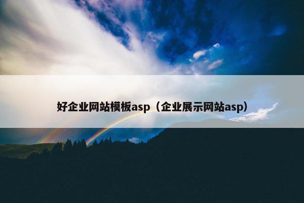 好企业网站模板asp（企业展示网站asp）-第1张图片-冷动云