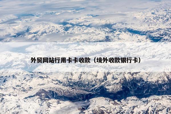 外贸网站行用卡卡收款（境外收款银行卡）-第1张图片-冷动云
