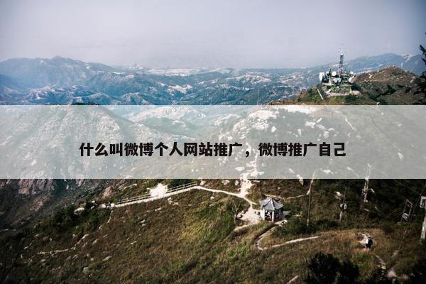什么叫微博个人网站推广，微博推广自己-第1张图片-冷动云