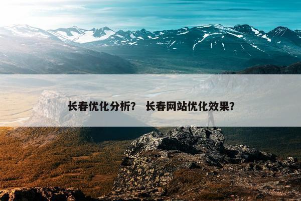 长春优化分析？ 长春网站优化效果？-第1张图片-冷动云