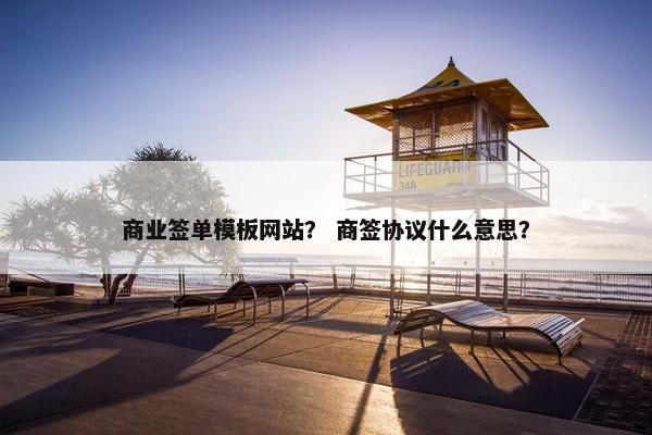 商业签单模板网站？ 商签协议什么意思？-第1张图片-冷动云