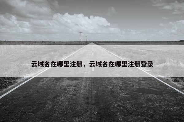 云域名在哪里注册，云域名在哪里注册登录-第1张图片-冷动云