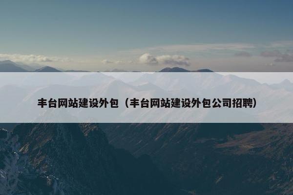丰台网站建设外包（丰台网站建设外包公司招聘）-第1张图片-冷动云