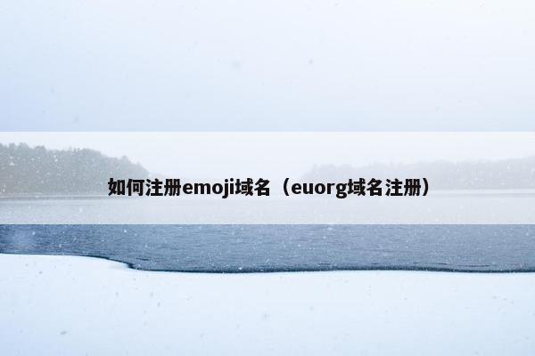 如何注册emoji域名（euorg域名注册）-第1张图片-冷动云