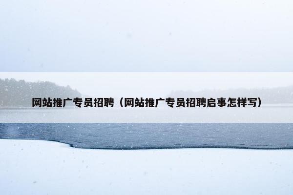 网站推广专员招聘（网站推广专员招聘启事怎样写）-第1张图片-冷动云