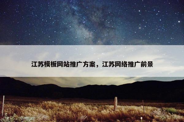 江苏模板网站推广方案，江苏网络推广前景-第1张图片-冷动云