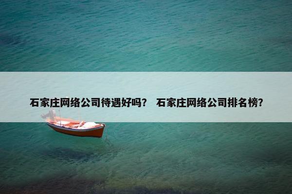 石家庄网络公司待遇好吗？ 石家庄网络公司排名榜？-第1张图片-冷动云