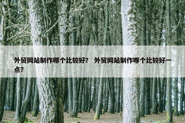 外贸网站制作哪个比较好？ 外贸网站制作哪个比较好一点？-第1张图片-冷动云