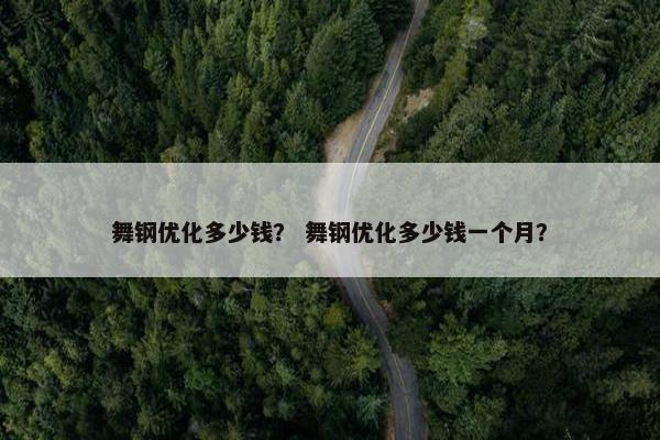 舞钢优化多少钱？ 舞钢优化多少钱一个月？-第1张图片-冷动云