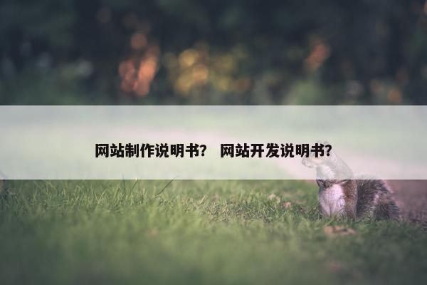 网站制作说明书？ 网站开发说明书？-第1张图片-冷动云